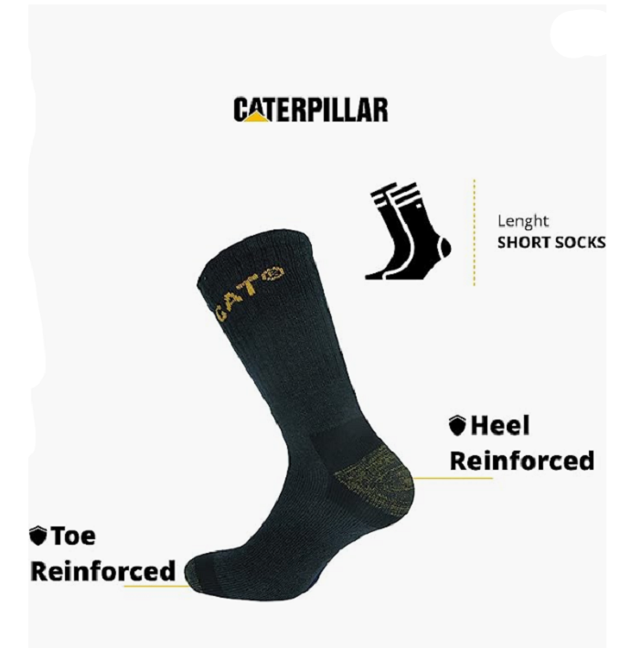Caterpillar 6 Paia Calzini Sneaker Lavoro Lunghezza Caviglia - Rinforzo Punta Tallone - Supporto Arco Plantare - Cotone (Nero, 35-37 Caterpillar 6 Paia Calzini Sneaker Lavoro Lunghezza Caviglia - Rinforzo Punta Tallone - Supporto Arco Plantare - Cotone (Nero, 35-37
